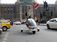 GyroMotion – a gyroplane that can fly as well as drive on regular roads. Pictured on Wenceslas Square in Prague here. Credit: AGN systems ltd. dsc_3833_3.jpg